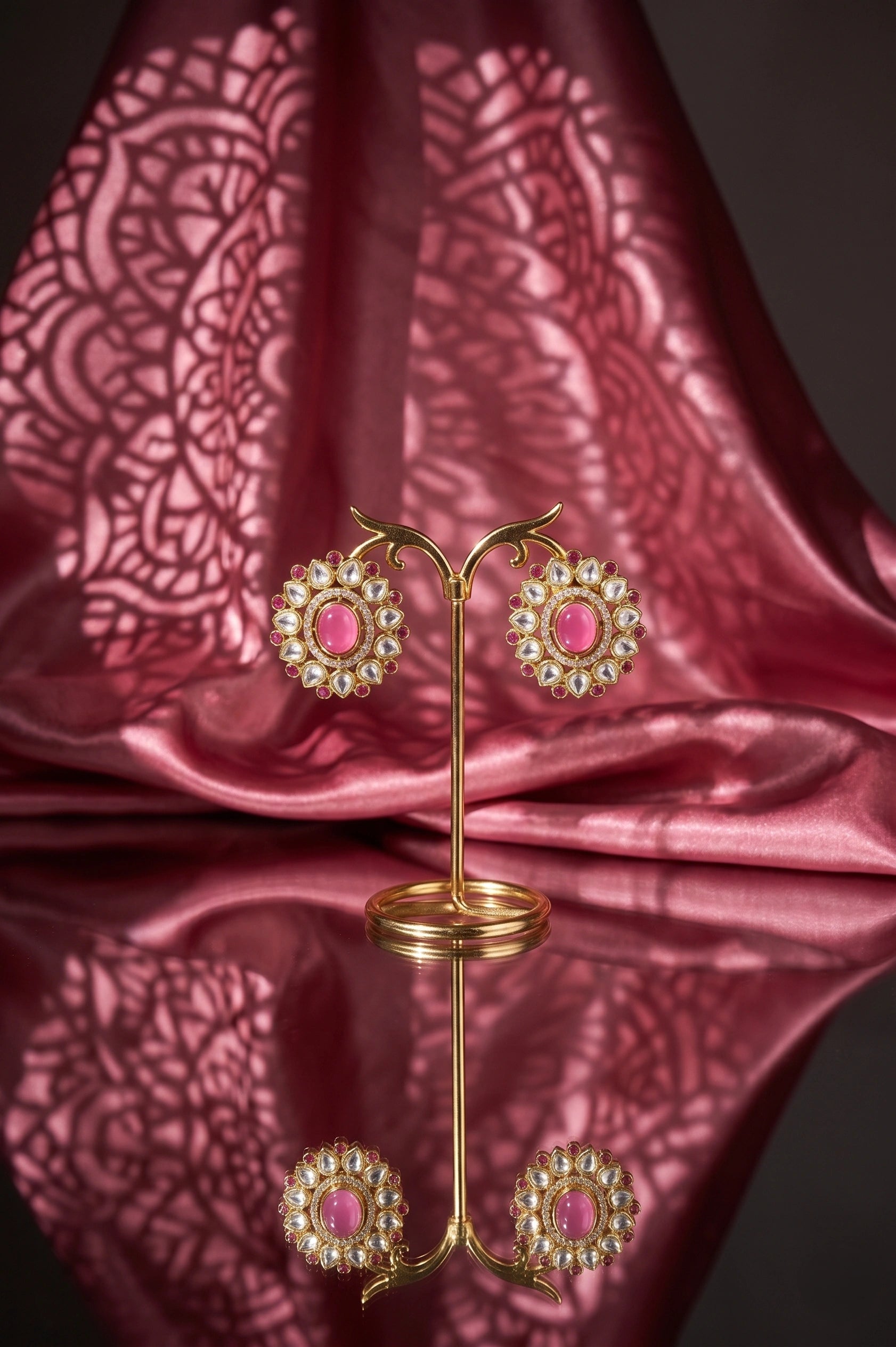 Crystal kundan earring