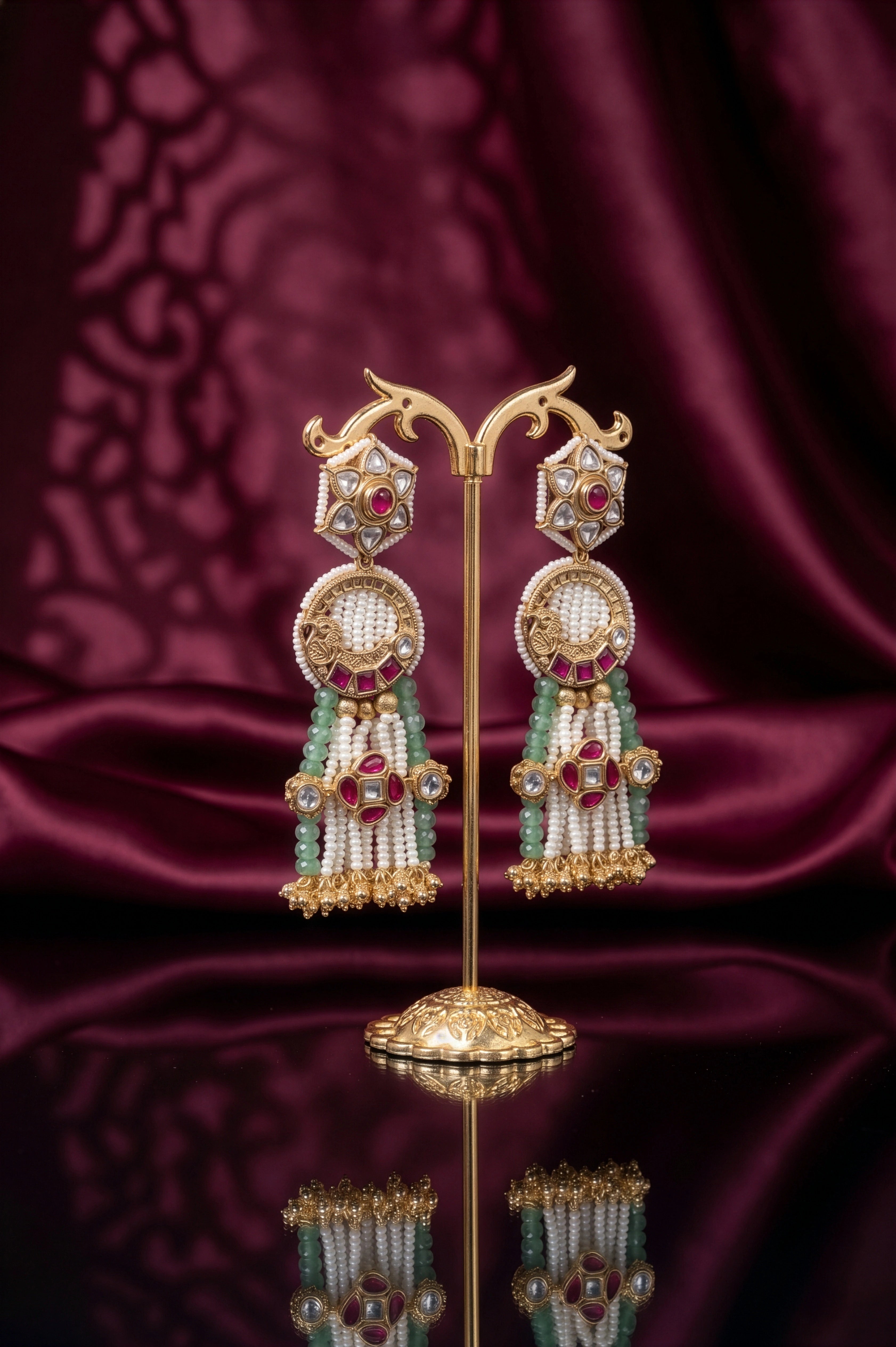 Pearly kundan earring