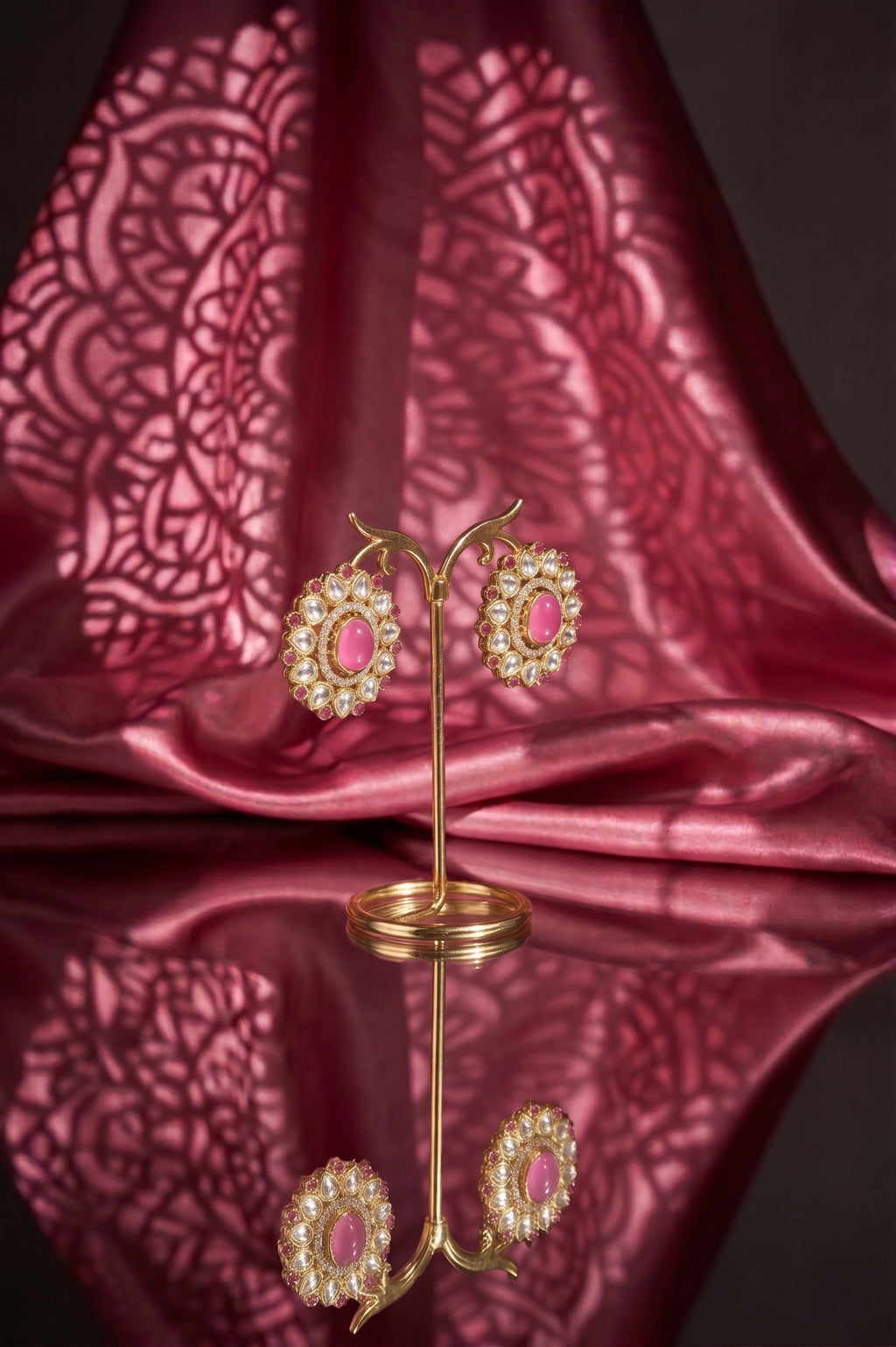 Crystal kundan earring