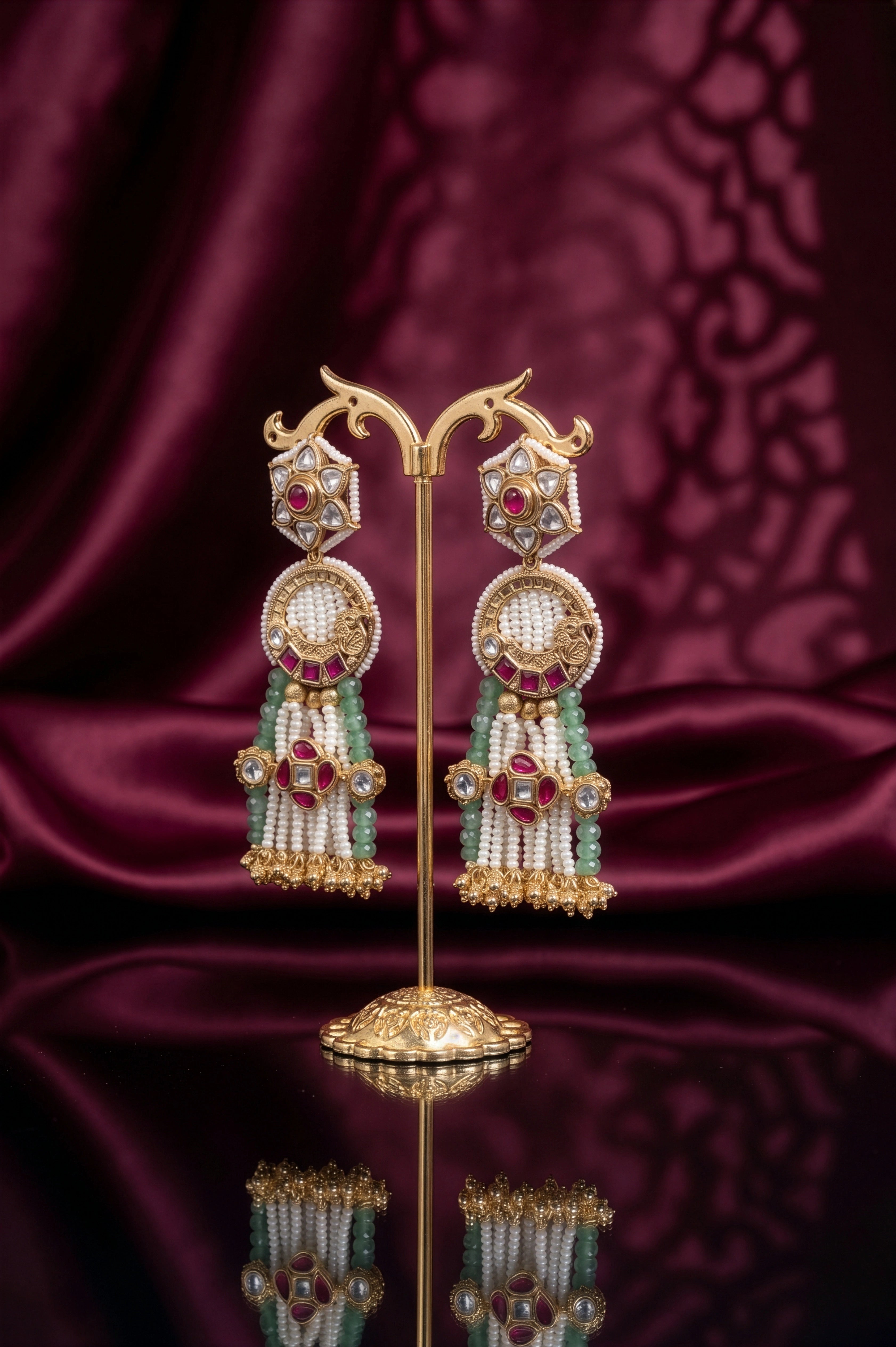 Pearly kundan earring