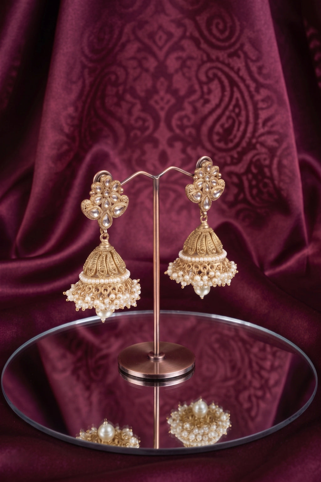 Feminine polki earring