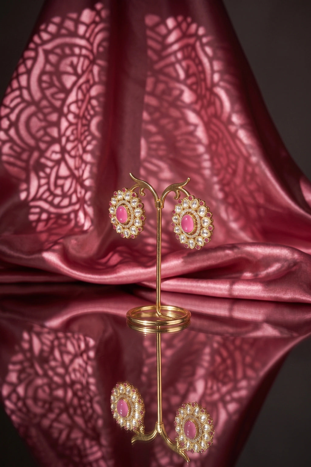 Crystal kundan earring