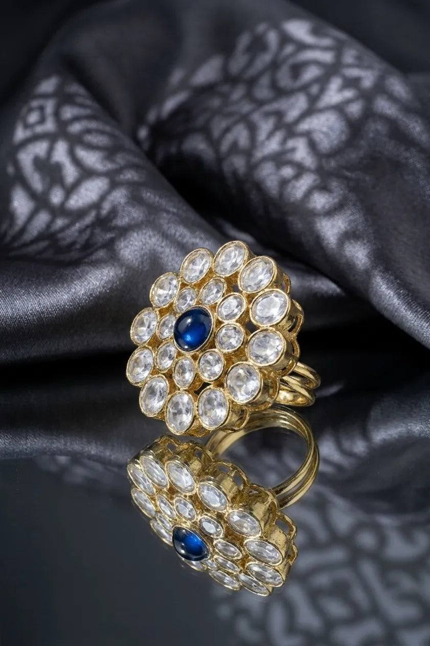 Oceanic Kundan ring