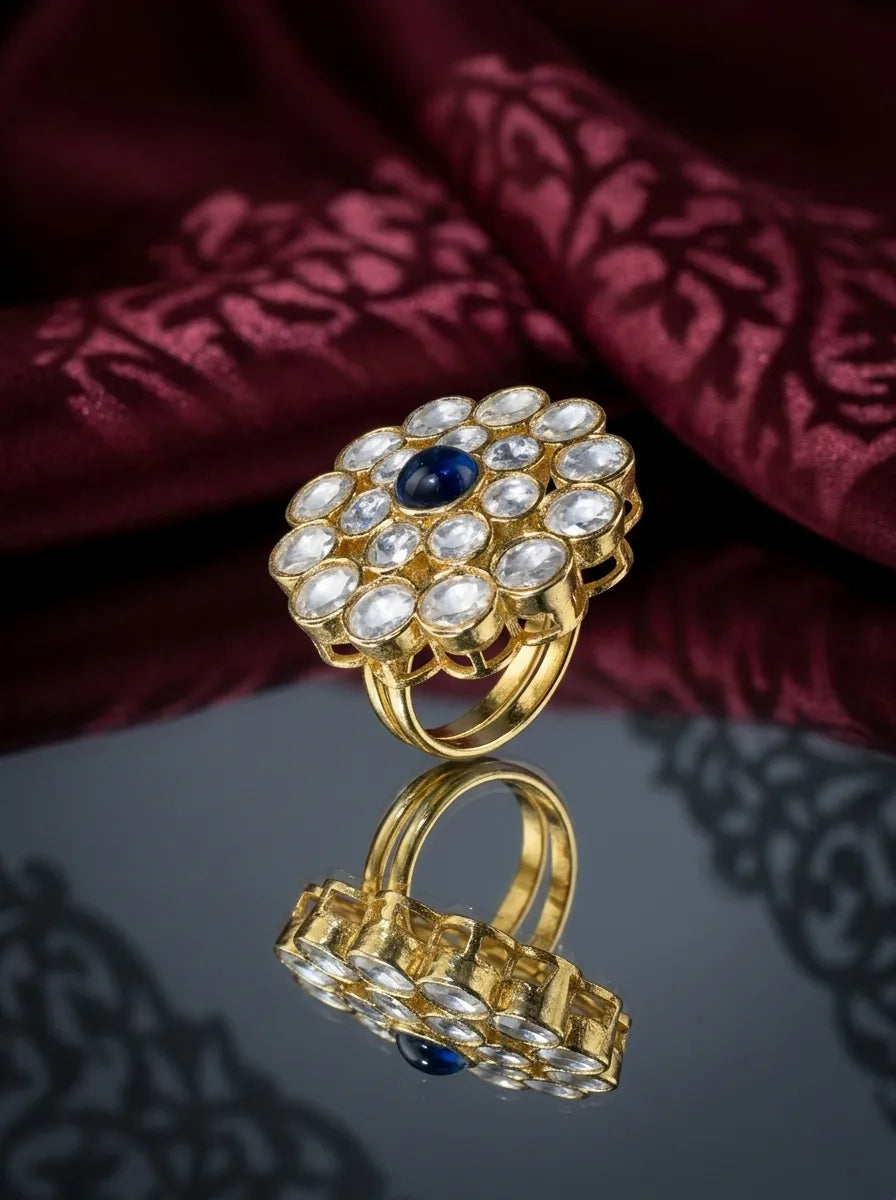 Oceanic Kundan ring